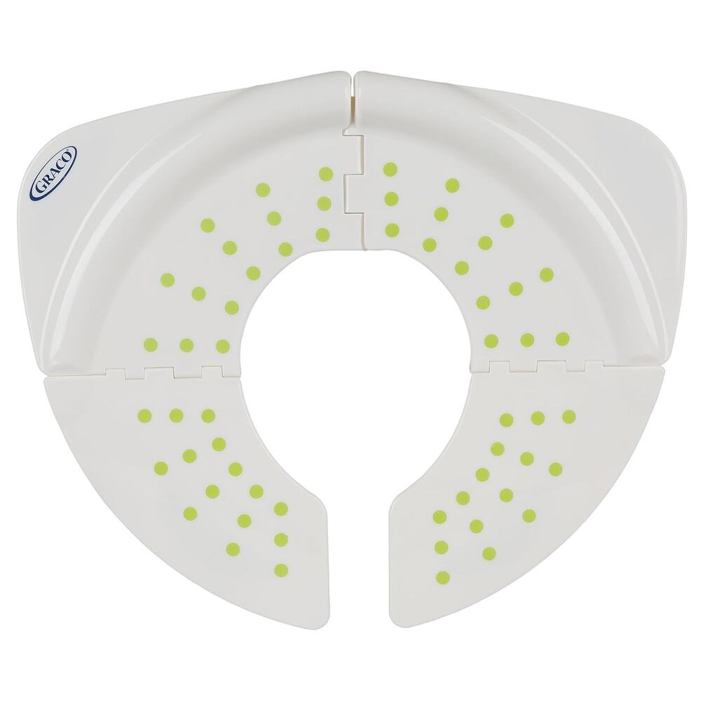 Graco Folding Travel Potty Seat - White & Green Polka Dots